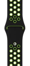 Load image into Gallery viewer, 42mm Silicone Watch Strap for Apple Watch - Black & Green