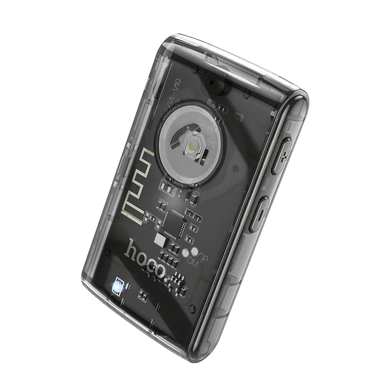 Hoco E66 Transparent In-Car 3.5mm Aux Bluetooth 5.0 Call & Music Receiver with Built-in Mic
