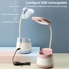 Load image into Gallery viewer, USB Charging LED Desk Light Eye Protection Lamp with Pen Holder and Phone Holder