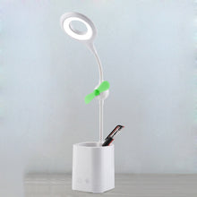 Load image into Gallery viewer, WS-8010 LED Fan Desk Lamp Bedside Desk USB Folding Desk Lamp