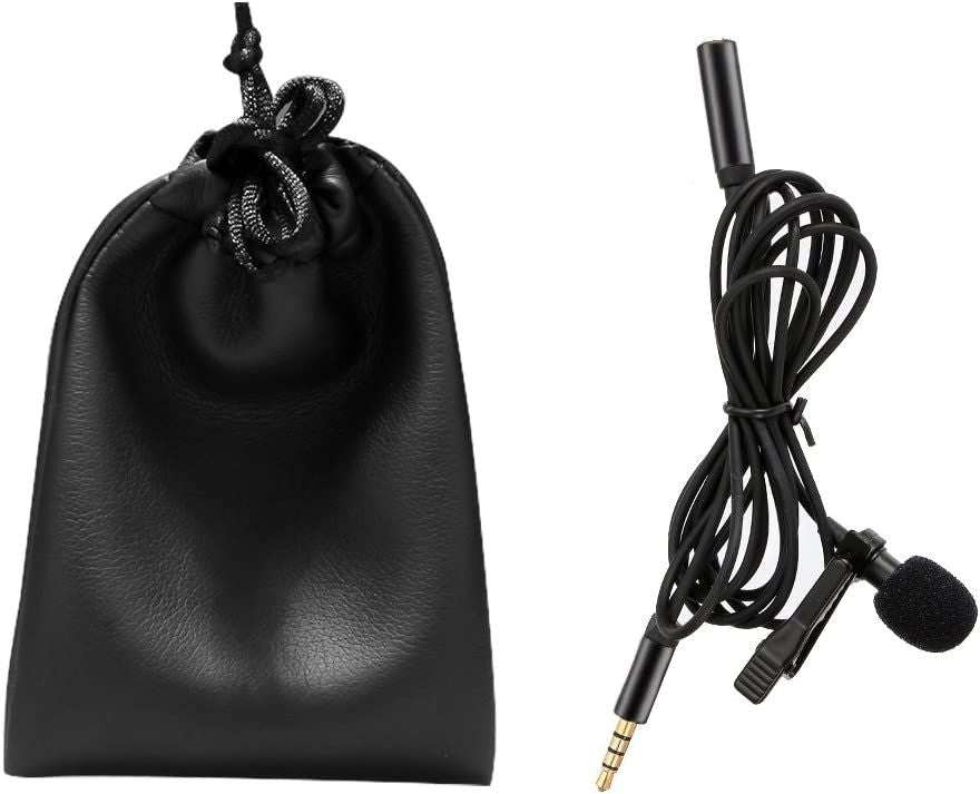 3.5mm Aux & 3.5mm Jack Lavalier Omni-Directional Microphone with Storage Bag