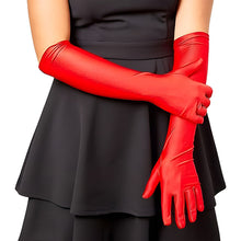 Load image into Gallery viewer, Ladies Satin Gloves Nylon Satin Gloves Retro Ball Performance Long Gloves
