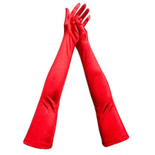 Load image into Gallery viewer, Ladies Satin Gloves Nylon Satin Gloves Retro Ball Performance Long Gloves