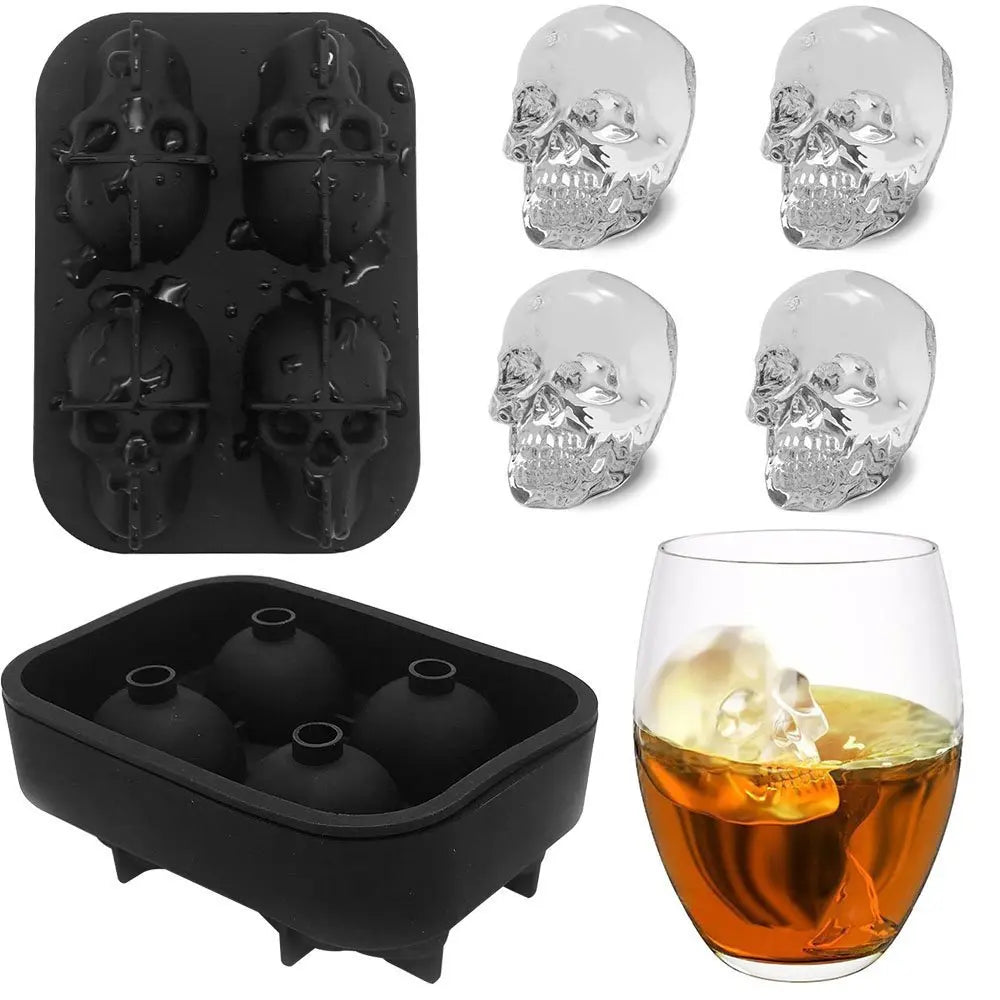 3D Skull Ice Cube Mold Awesome Imports