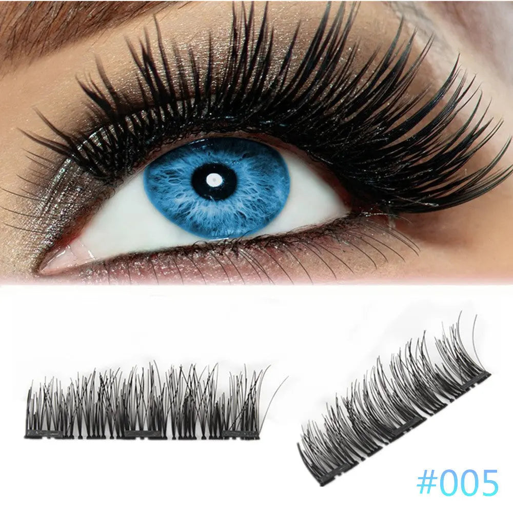 4Pcs Ultra-thin 0.2mm Magnetic Eye Lashes 3D Reusable False Magnet Eyelash Awesome Imports