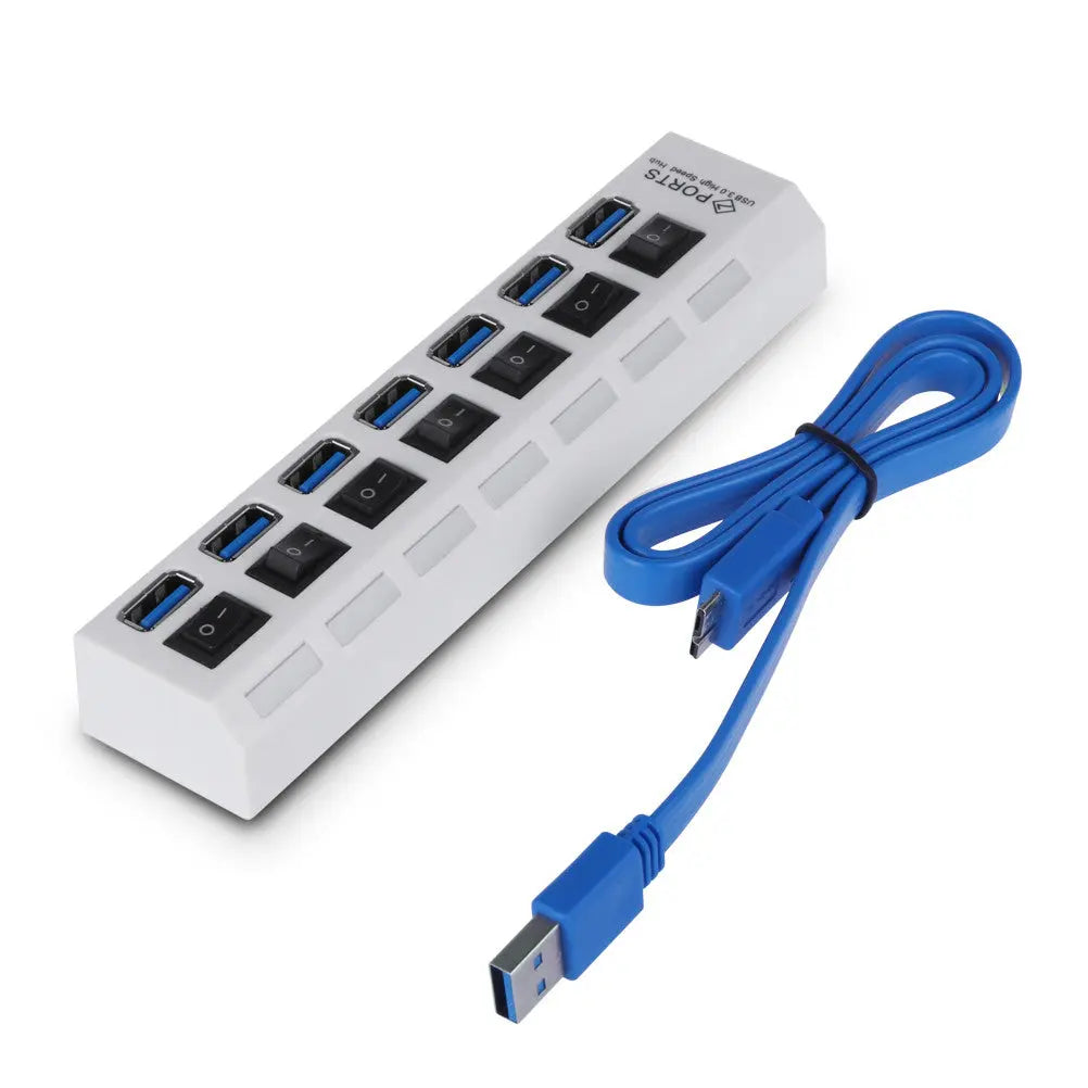 7 Ports High Speed USB Hub 5 Gbps USB 3.0 Hub On/Off Switch Hub USB Splitter For PC Laptop Computer Drop Shipping Awesome Imports