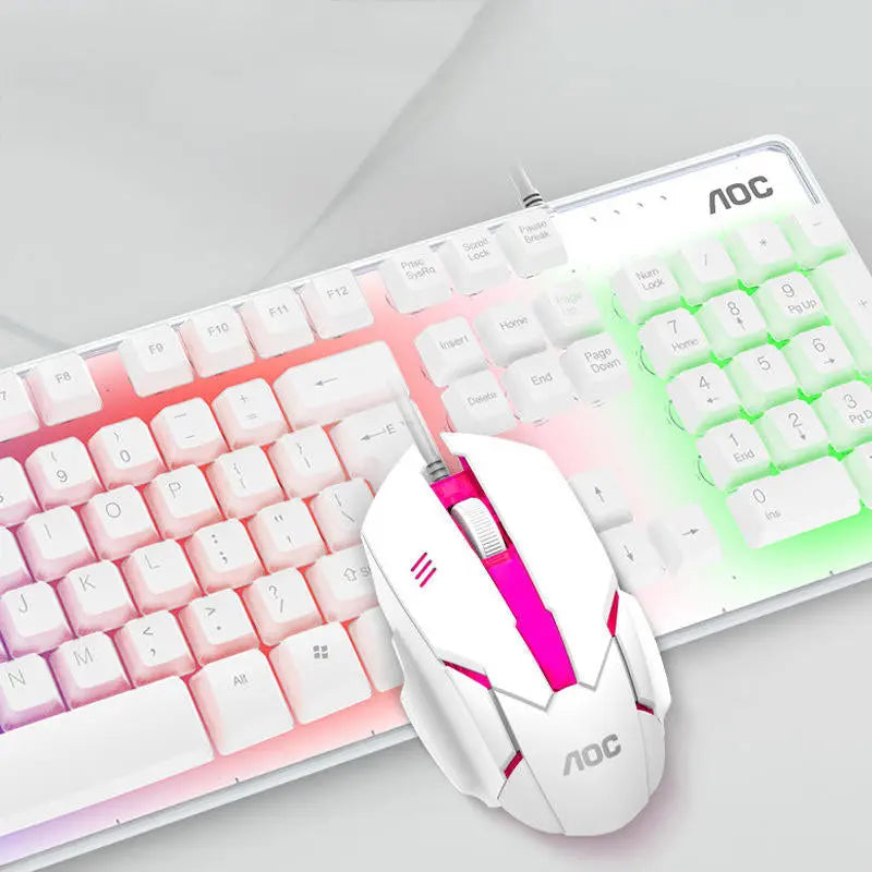 AOC KM100 Wired Mechanical Gaming Keyboard & 800DPI 6 Buttons Mouse Set Awesome Imports