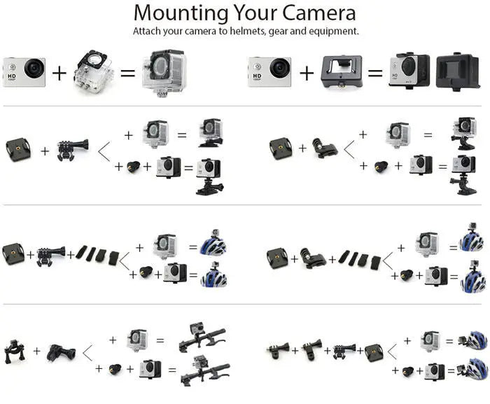 Full HD Sports Action WIFI Cam -  Black - Awesome Imports - 6