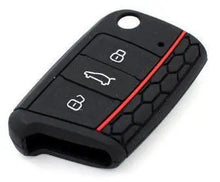 Load image into Gallery viewer, Protective Key Cover for VW MK7 Style 1 - Black & Red Stripe Awesome Imports