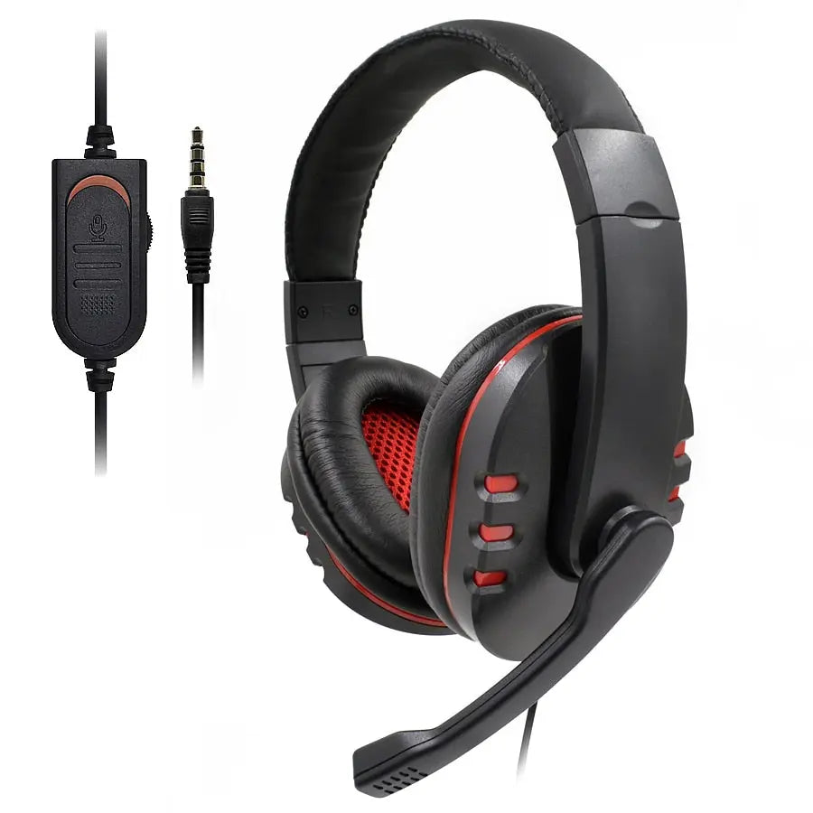 Puning Red Gaming Headset for PC & Playstation PS3 / PS4 with Mic & Remote Awesome Imports