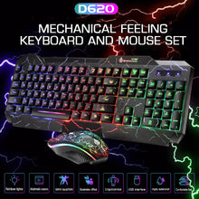 Load image into Gallery viewer, Shipadoo D620 Gaming Wired LED Keyboard & 1600DPI Mouse Combo Wantech