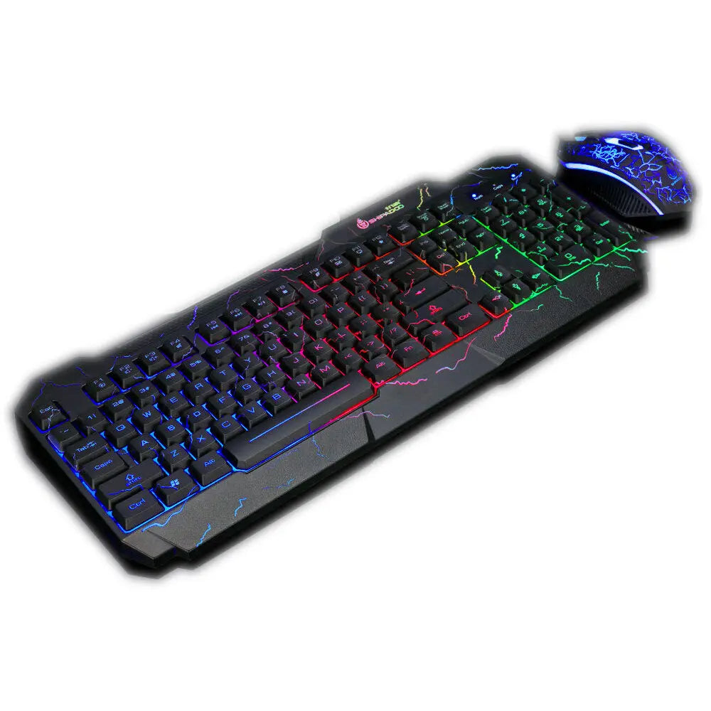 Shipadoo D620 Gaming Wired LED Keyboard & 1600DPI Mouse Combo Wantech