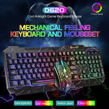 Load image into Gallery viewer, Shipadoo D620 Gaming Wired LED Keyboard & 1600DPI Mouse Combo Wantech