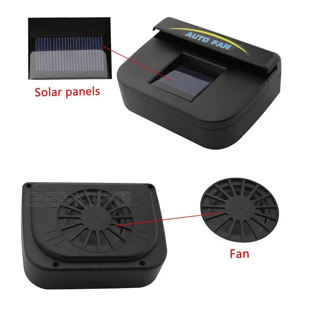 Solar Power Car Window Fan Awesome Imports