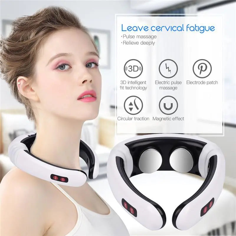Techme HX-5880 Electric Pulse Back and Neck Massager & Pain Relief Tool Awesome Imports