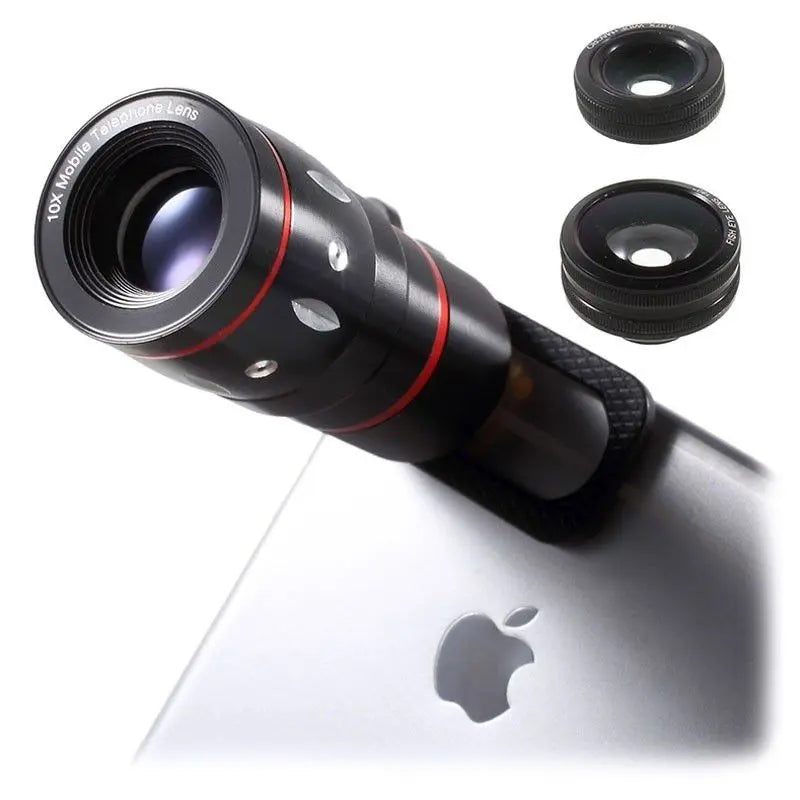 Universal 4-in-1 Smartphone Lens Kit - Black Shopinc