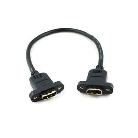 Techme Female HDMI to Female HDMI Cable Adapter with Screw Channels - 30cm
