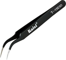 Kaisi T-15 ESD Curved Anti-static Anti-Magnetic Stainless Steel Tweezer