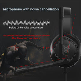 ONIKUMA K19 Gaming Headset with Mic and LED lights