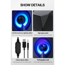 Load image into Gallery viewer, T-WOLF S5 Colourful Luminous Computer Speakers