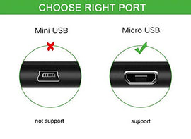 Techme Micro USB 5pin to 3.5mm Audio Port Cable and USB-A Charge Cord for Bluetooth Speaker