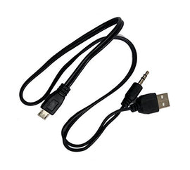 Techme Micro USB 5pin to 3.5mm Audio Port Cable and USB-A Charge Cord for Bluetooth Speaker