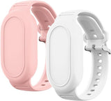 Kids Waterproof Bracelet Holder for Samsung Smart Tag 2 - 2 Pack (Pink & White)