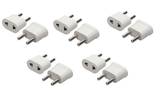 US to EU Copper AC Power Socket Plug Adapter Travel Converter