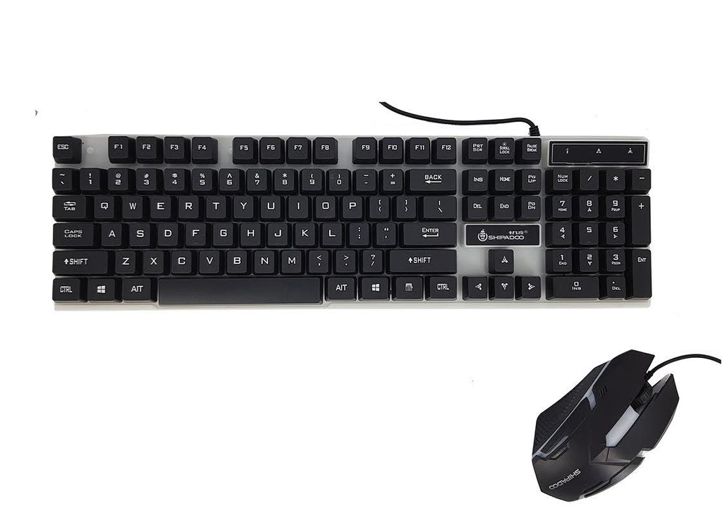 Shipadoo USB Wired LED Gaming Keyboard & Mouse Set