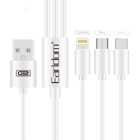 Earldom - EC-IMC018 - 3 in 1 Fast Cable 1.2m - White