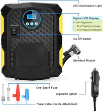 Load image into Gallery viewer, YY-3609 Digital Tire Inflator 12V DC, Portable Air Compressor Pump for Car Tire, Auto Tire Pump with LED Light, Digital Pressure Gauge for Car, SUV, Motorcycle Bicycle Sport Ball