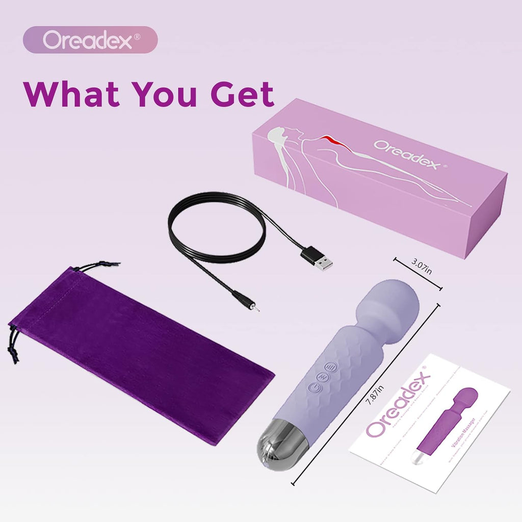 Oreadex Powerful Rechargeable Waterproof Personal Wand Massager