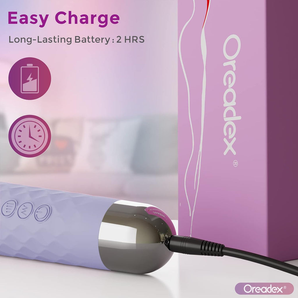 Oreadex Powerful Rechargeable Waterproof Personal Wand Massager