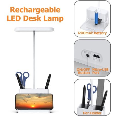 Techme SD-829 Rechargeable Touch Sensitive Non-Flickering LED Desk Lamp