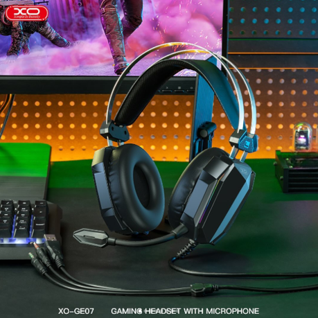 XO - XO-GE07 - 3D Surround Sound Gaming Headset With RGB Lighting - Black