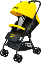 Load image into Gallery viewer, KidsEmbrace Batman Lightweight Compact Stroller, DC Comics Collapsable Stroller with Canopy, Yellow, 7701BATYL