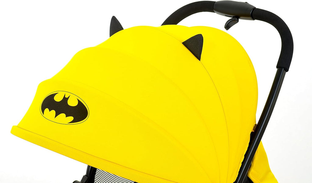 KidsEmbrace Batman Lightweight Compact Stroller, DC Comics Collapsable Stroller with Canopy, Yellow, 7701BATYL