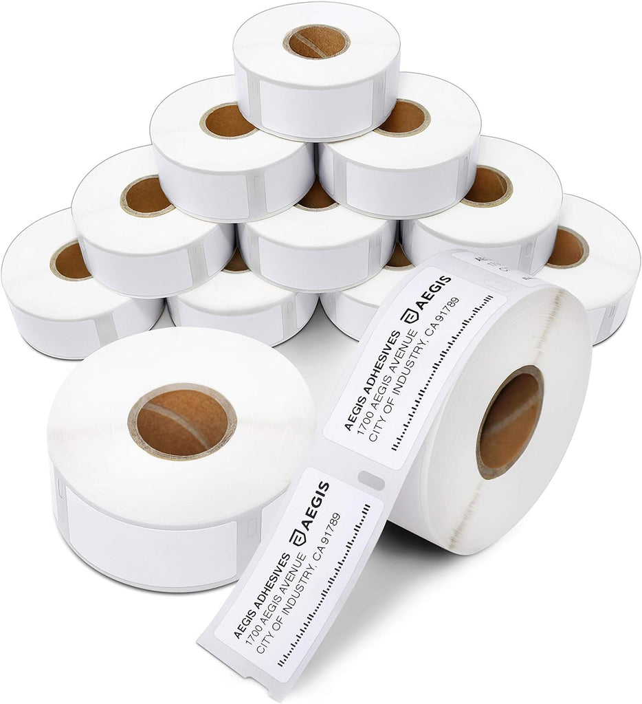 Aegis Compatible Labels Replacement for DYMO 30336 (1" X 2-1/8") - 12 Rolls