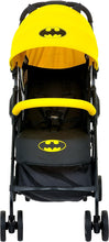 Load image into Gallery viewer, KidsEmbrace Batman Lightweight Compact Stroller, DC Comics Collapsable Stroller with Canopy, Yellow, 7701BATYL