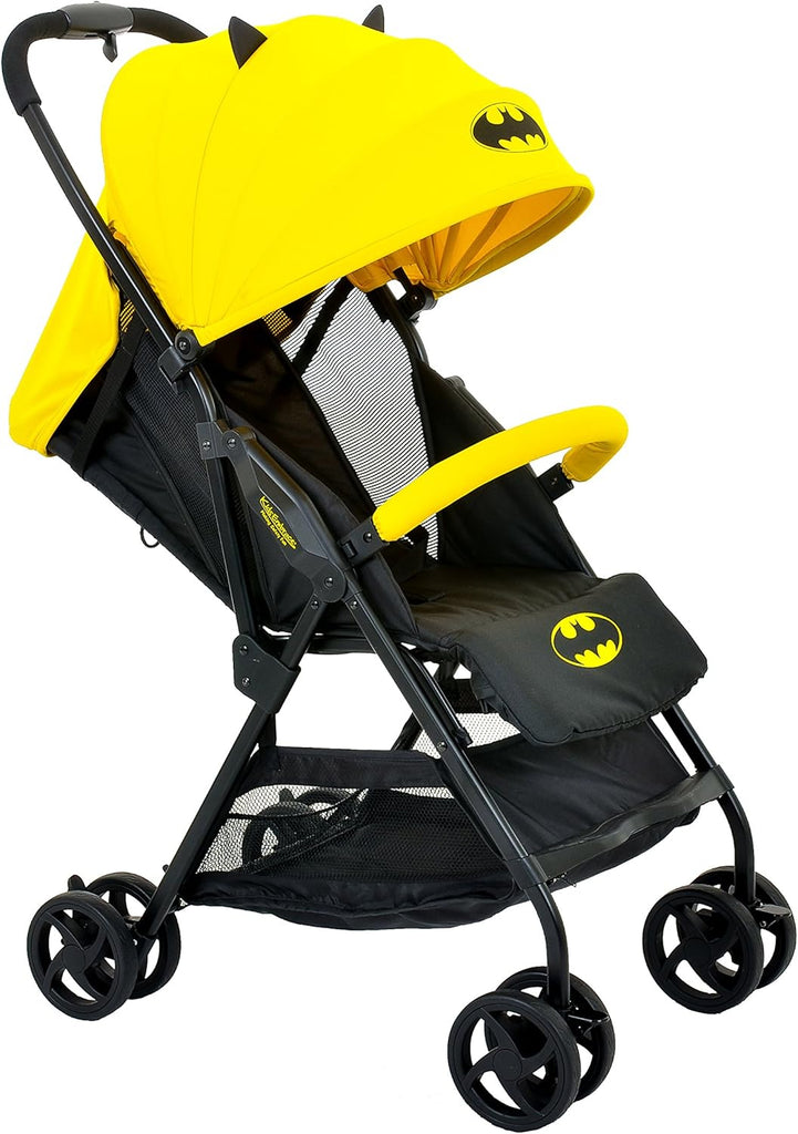 KidsEmbrace Batman Lightweight Compact Stroller, DC Comics Collapsable Stroller with Canopy, Yellow, 7701BATYL