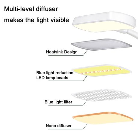 Techme SD-829 Rechargeable Touch Sensitive Non-Flickering LED Desk Lamp