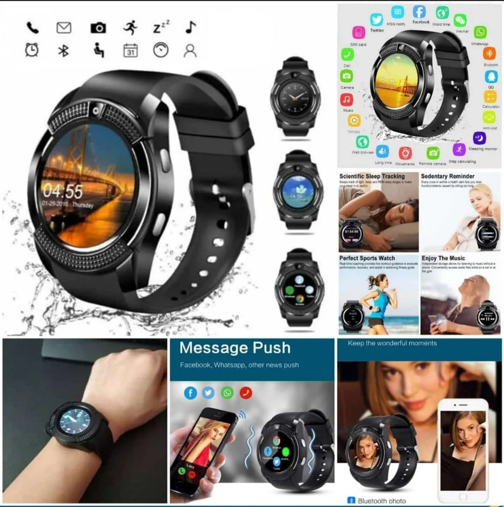 V8 Smart Watch – Black