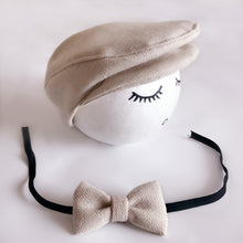 Load image into Gallery viewer, Newborn Baby Photography Props Photo Shoot Outfits Infant Cap Cabbie Hat with Bowtie Set, ALA0000BH, ALA0000BW, ALA0000C, ALA0000D, ALA0000L, ALA0000X