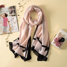 Load image into Gallery viewer, Women Flowers Elegant Imitated Silk Fabric Shawl Sunscreen Beach Scarf, Size: 90x180cm