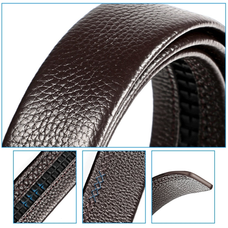 Men Casual Cow Leather Belt Waistband with Buckle Head, Length: 110cm