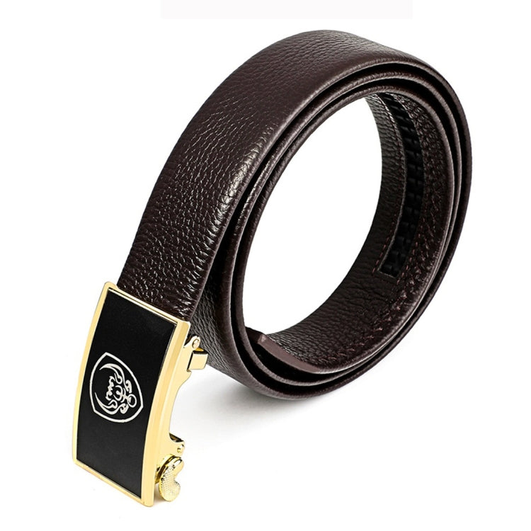 Men Casual Cow Leather Belt Waistband with Buckle Head, Length: 110cm