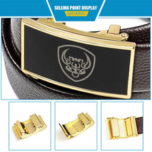 Load image into Gallery viewer, Men Casual Cow Leather Belt Waistband with Buckle Head, Length: 125cm, Length: 125cm