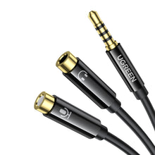 Load image into Gallery viewer, UGREEN AV141 3.5mm Headset Splitter Cable (1x Male to 2x Female) 20cm - Black