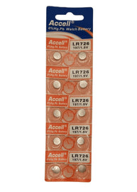 Accel LR726/ AG2 / 396A Cell Watch Batteries - Pack of 10
