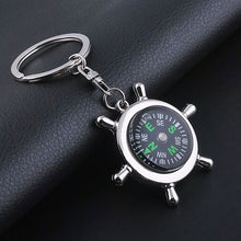 Load image into Gallery viewer, Creative Rudder Compass Style Keychain, Rudder Compass